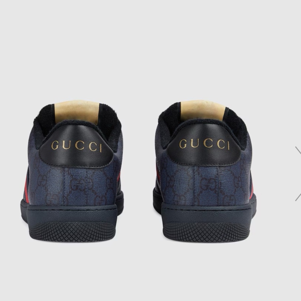 Gucci Men's Black and Red Sneakers - Picture 3 of 8